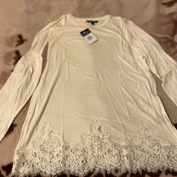 Lauren By Ralph Lauren Petite Long Sleeves With Lace - Picture 2 of 13